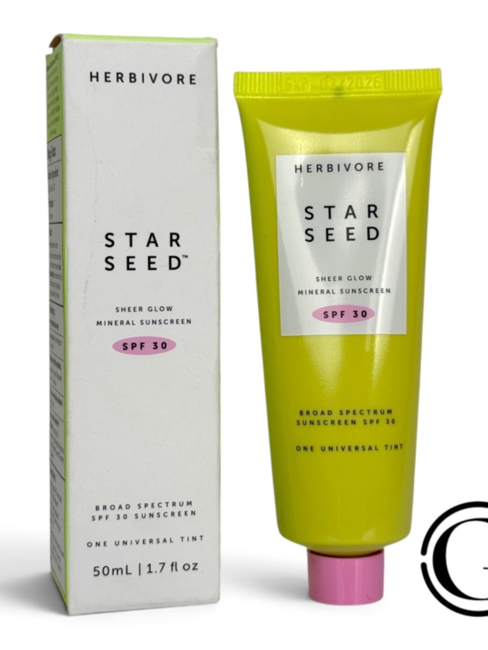 Herbivore Star Seed Sheer Glow Mineral Sunscreen SPF 30 Universal Tint 50ml NIB